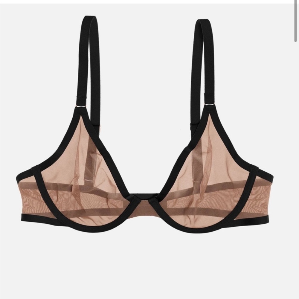 Cuup Mesh Bra NWT taupe black